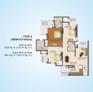 Image of 882 Sq.ft 3 BHK Apartment / Flat for sale in RG Luxury Homes Tower A F And M, Noida Extension, Greater Noida for Rs. 13000000