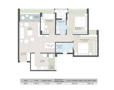 Image of 1348 Sq.ft 2.5 BHK Apartment / Flat for sale in Aryas Aravindam, Balianta, Bhubaneswar for Rs. 8762000