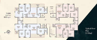 Image of 1425 Sq.ft 3 BHK Apartment / Flat for sale in Trio Alpha, Tathawade, Pune for Rs. 13152000