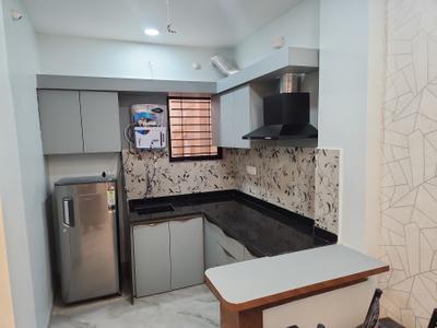 Kitchen Image of 500 Sq.ft 1 BHK Builder Floor for rent in Mahalakshmi Nagar Indore for Rs. 16500
