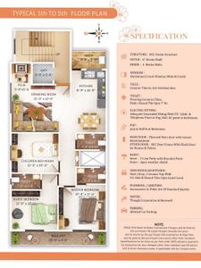 Brochure Image of 1500 Sq.ft 3 BHK Apartment / Flat for sale in Bahadura Nagpur for Rs. 6500000