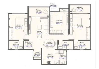 Image of 1029 Sq.ft 2 BHK Apartment / Flat for sale in Intofinity Kohinoor Anantara, Pimpri, Pune for Rs. 8100000
