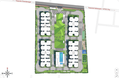 Image of 1367 Sq.ft 2 BHK Apartment / Flat for sale in Indis Viva City, Kondapur, Hyderabad for Rs. 12100000