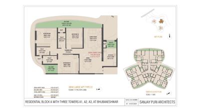 Image of 1700 Sq.ft 3 BHK Apartment / Flat for sale in Sundarpur, Bhubaneswar for Rs. 9800000