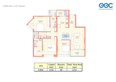 Image of 1777 Sq.ft 4 BHK Apartment / Flat for sale in Goel Ganga Legend Building B7, Bavdhan, Pune for Rs. 18900000