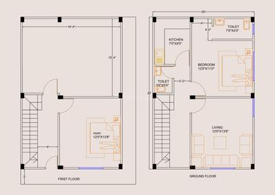 Floor Plan Image of 1080 Sq.ft 2 BHK Independent House for sale in Ayodhya Bypass Bhopal for Rs. 3000000