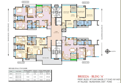 Image of 1181 Sq.ft 2 BHK Apartment / Flat for sale in A And A Breeza Building A, Mundhwa, Pune for Rs. 9800000