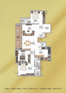 Image of 1144 Sq.ft 2 BHK Apartment / Flat for sale in Krisala Zoy Plus, Hinjawadi, Pune for Rs. 8900000