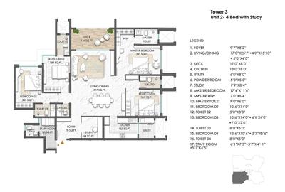 Image of 1552 Sq.ft 3 BHK Apartment / Flat for sale in Lodha Wakad New Project Tower 2, Wakad, Pune for Rs. 19000000