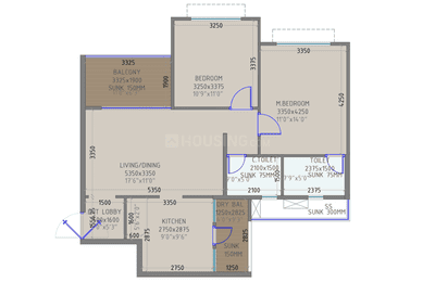 Image of 1157 Sq.ft 2 BHK Apartment / Flat for sale in Bhugaon, Pune for Rs. 7815000