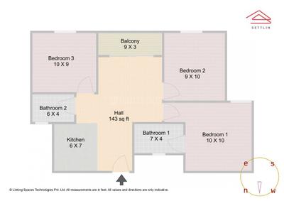 Image of 890 Sq.ft 3 BHK Apartment / Flat for sale in Kacharakanahalli,Bisnahalli, Bengaluru for Rs. 8250000