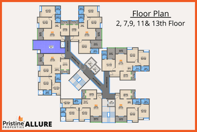 Image of 1020 Sq.ft 2 BHK Apartment / Flat for sale in Pristine Pristine Allure Part 3, Kharadi, Pune for Rs. 9700000