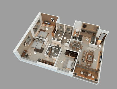 Image of 1634 Sq.ft 3 BHK Apartment / Flat for sale in Anand Nagar, Sinhagad Road, Pune for Rs. 21000000