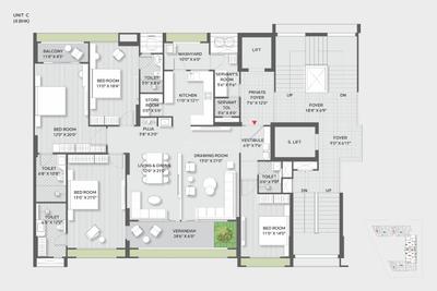 Image of 4260 Sq.ft 4 BHK Apartment / Flat for sale in Madhav Oeuvre 2, Bodakdev, Ahmedabad for Rs. 41000000