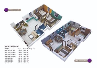Image of 1400 Sq.ft 3 BHK Apartment / Flat for sale in Aastik Aspire, Patia, Bhubaneswar for Rs. 11000000