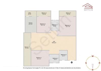 Image of 1719 Sq.ft 3 BHK Apartment / Flat for sale in Kasavanahalli, Bengaluru for Rs. 13700000