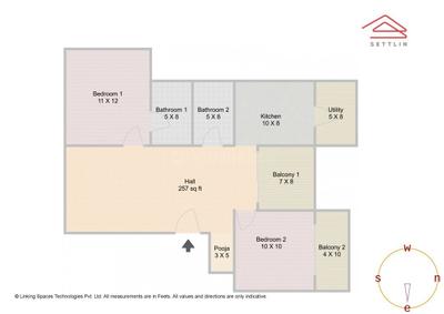 Image of 1173 Sq.ft 2 BHK Apartment / Flat for sale in SBR Tejas by SBR Group, Aavalahalli, Bengaluru for Rs. 10800000