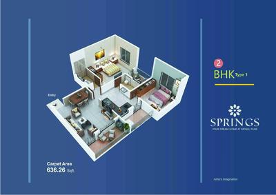 Image of 860 Sq.ft 2 BHK Apartment / Flat for sale in Moshi, Pune for Rs. 4600000