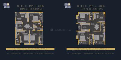 Floor Plan Image of 1500 Sq.ft 3 BHK Apartment / Flat for sale in Laxmi Vaikunthapuram, Rasulgarh Bhubaneswar for Rs. 13600000