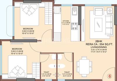 Image of 755 Sq.ft 2 BHK Apartment / Flat for sale in Matrix MK Imperial, Vikhroli East, Mumbai for Rs. 11800000