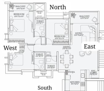 Image of 1108 Sq.ft 3 BHK Apartment / Flat for sale in Tulip Infinity Avana, Punawale, Pune for Rs. 14500000