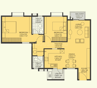 Image of 1216 Sq.ft 2 BHK Apartment / Flat for sale in Alpine Pyramid, Sahakara Nagar, Bengaluru for Rs. 12800000