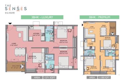 Image of 1108 Sq.ft 3 BHK Apartment / Flat for sale in Dagapur, Siliguri for Rs. 4099700