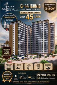 Image of 645 Sq.ft 1 BHK Apartment / Flat for sale in Hare Krishna Resort And Suites, Sunrakh Bangar, Vrindavan for Rs. 4500000