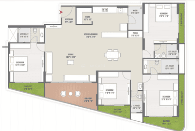 Image of 1900 Sq.ft 4 BHK Apartment / Flat for sale in Randesan, Gandhinagar for Rs. 16300000