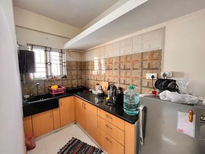 Kitchen Image of 700 Sq.ft 1 BHK Builder Floor for rent in Thanisandra Bengaluru for Rs. 21000