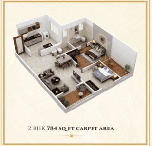 Image of 960 Sq.ft 2 BHK Apartment / Flat for sale in Choice Goodwill Elements, Lohegaon, Pune for Rs. 6700000