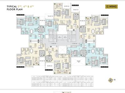 Floor Plan Image of 1011 Sq.ft 2 BHK Apartment / Flat for sale in Miracle Aero East , Undri Pune for Rs. 5490000