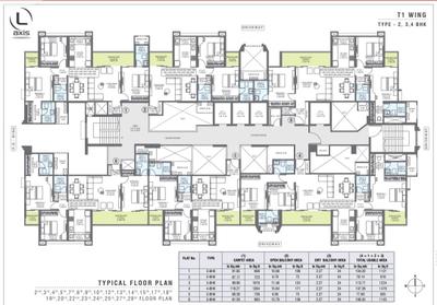 Floor Plan Image of 1530 Sq.ft 3 BHK Apartment / Flat for sale in Pharande L Axis, Spine Road Pune for Rs. 14100000