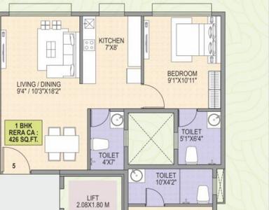 Image of 365 Sq.ft 1 RK Apartment / Flat for sale in Vighnaharta Aaradhya, Vikhroli East, Mumbai for Rs. 5290000
