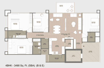Image of 1900 Sq.ft 4 BHK Apartment / Flat for sale in Evara Tower, Gota, Ahmedabad for Rs. 20000000
