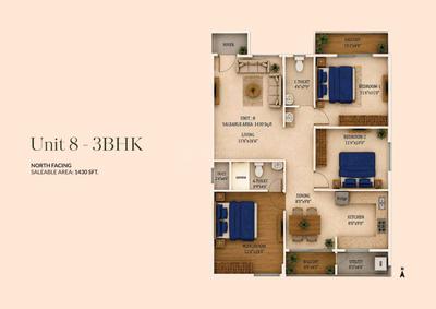 Image of 1220 Sq.ft 2 BHK Apartment / Flat for sale in Horamavu, Bengaluru for Rs. 10370000