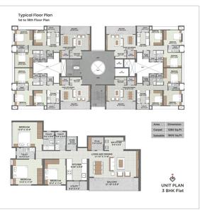 Floor Plan Image of 1800 Sq.ft 3 BHK Apartment / Flat for sale in Anandvalli Nashik for Rs. 15000000