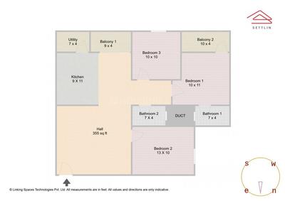 Image of 1370 Sq.ft 3 BHK Apartment / Flat for sale in JP Nagar, Bengaluru for Rs. 16000000