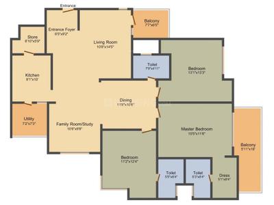 Image of 2433 Sq.ft 3.5 BHK Apartment / Flat for sale in Adani Water Lily, Shantigram, Ahmedabad for Rs. 20500000