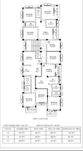 Floor Plan Image of 959 Sq.ft 2 BHK Apartment / Flat for sale in Salt Lake City Kolkata for Rs. 4986800