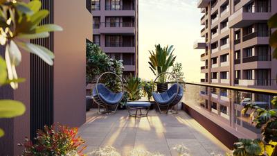 Balcony Image of 2304 Sq.ft 3 BHK Apartment / Flat for sale in Ultreia Ashtavinayak Homes, Adajan Gam Surat for Rs. 11500000