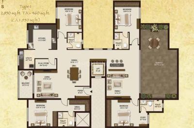 Image of 1746 Sq.ft 3 BHK Apartment / Flat for sale in Legacy Salvador, Yelahanka, Bengaluru for Rs. 26300000