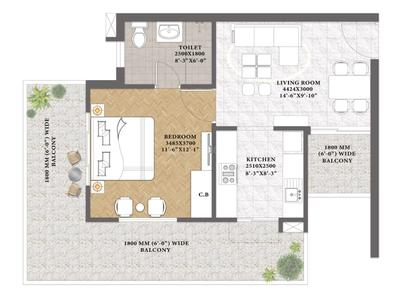 Image of 1200 Sq.ft 2 BHK Apartment / Flat for sale in ETH Haridwar One, Motichur, Haridwar for Rs. 12000000