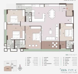 Image of 3145 Sq.ft 4 BHK Apartment / Flat for sale in Ambli, Ahmedabad for Rs. 23500000