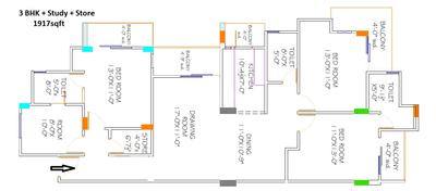 Image of 1294 Sq.ft 2 BHK Apartment / Flat for sale in Ratan Galaxy Phase II, Vrindavan Yojana, Lucknow for Rs. 8764000