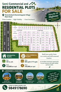 Image of 363 Sq.ft Residential Plot / Land for sale in Gandiguda, Hyderabad for Rs. 13000000