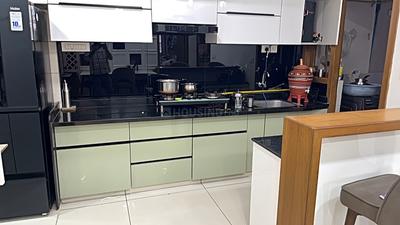 Kitchen Image of 2160 Sq.ft 3 BHK Apartment / Flat for sale in Samved Green Valley, Sargasan Gandhinagar for Rs. 13000000