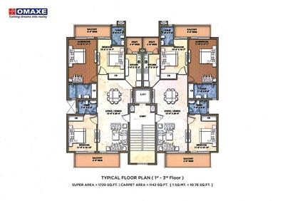 Image of 1895 Sq.ft 3 BHK Builder Floor for sale in Omaxe Omaxshiva , Naini, Allahabad for Rs. 9990000