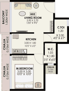 Image of 650 Sq.ft 1 BHK Apartment / Flat for sale in Ascons Garnet, Pushpak Nagar, Navi Mumbai for Rs. 3887000
