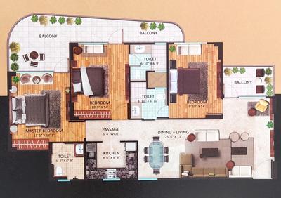 Image of 1845 Sq.ft 3 BHK Apartment / Flat for sale in Chintamani, Sector 103, Gurgaon for Rs. 23000000